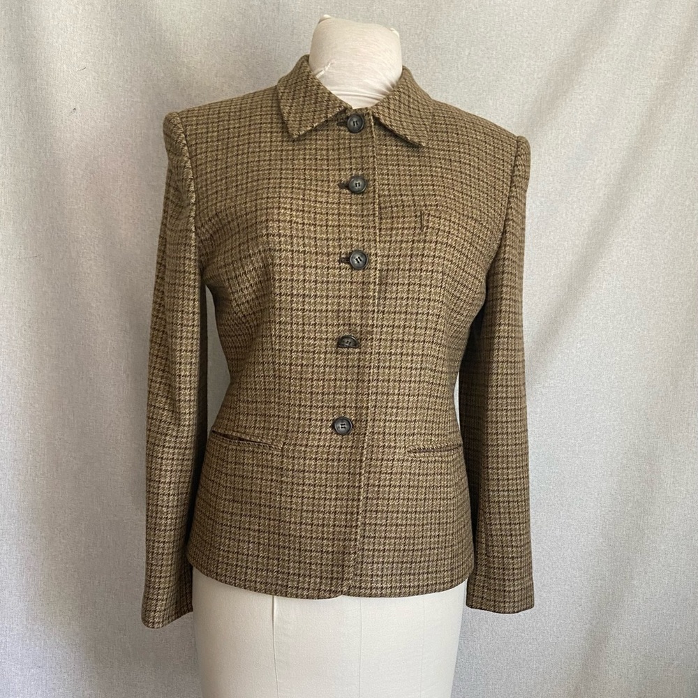 Women's Brown Houndstooth Jacket